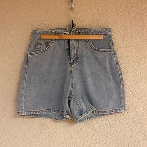 High waisted mom jean shorts